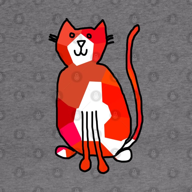 Small Red Crystal Cat by ellenhenryart